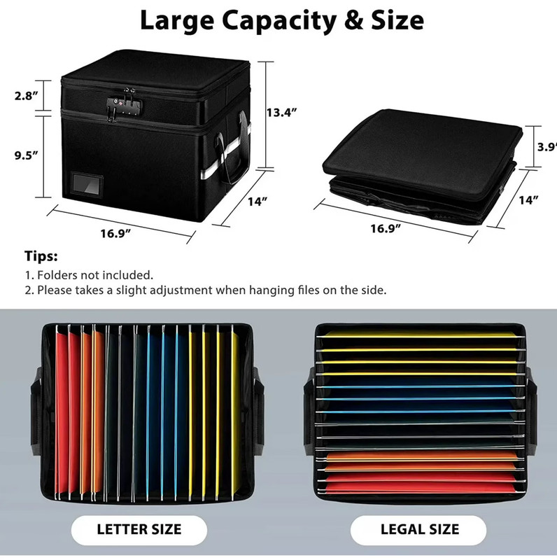 Fireproof Document Safe Box with Lock,Water-resistant Organizer Storage Portable gallery