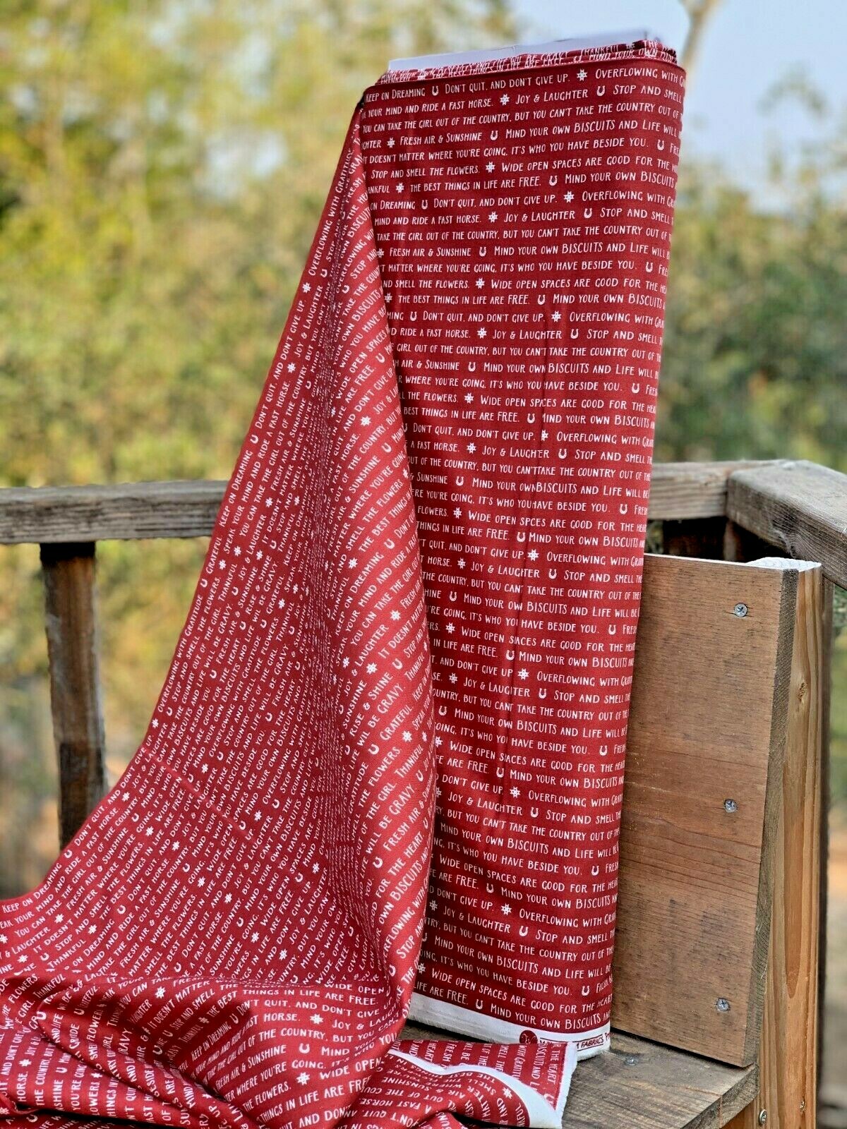 Farm Wisdom Words - Red and White Fabric - Thistle Hill Fabric Collection gallery