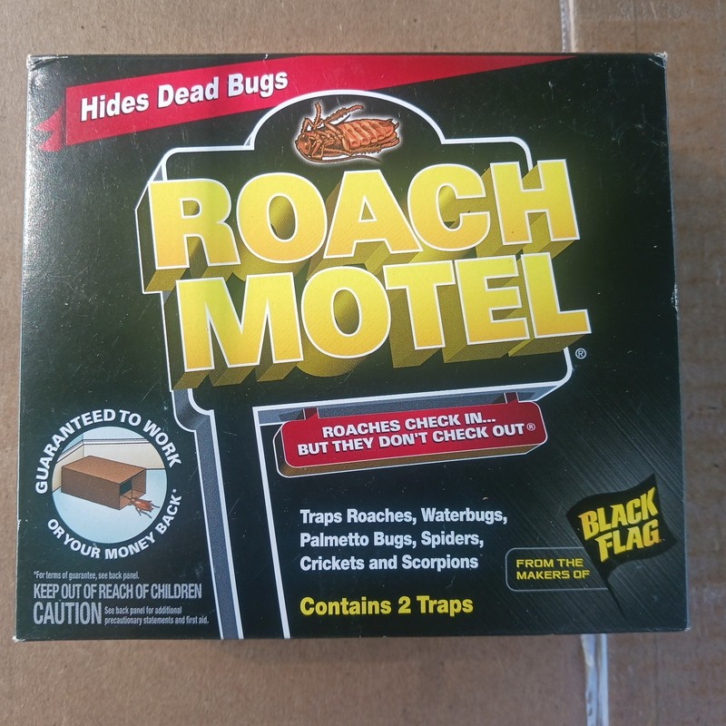 10 Black Flag Roach Motels Cockroach Bug Bait Glue Trap Spider Motel Lot Of 5pks gallery