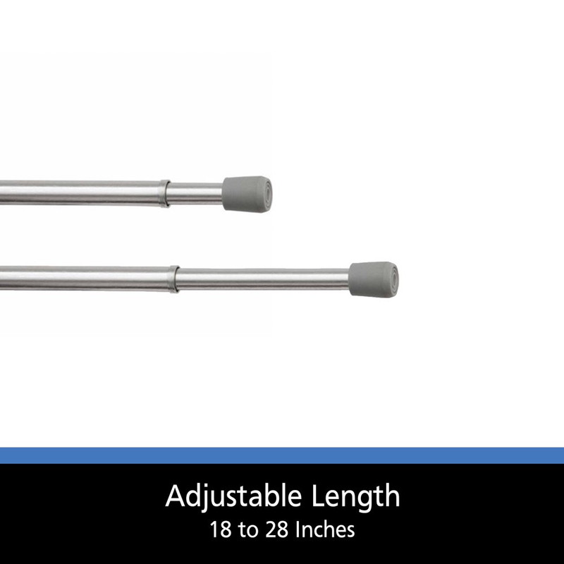 18-28 In. Adjustable Spring Tension Curtain Rod Quick and Easy to Install gallery