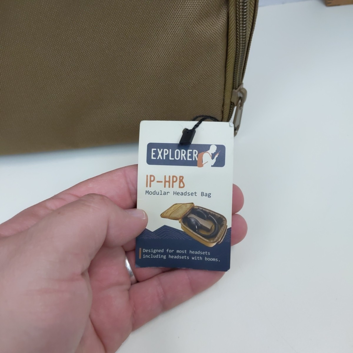 Explorer IP HPB Modular Headset Bag Zippered Carry Case Padded Tan Protective 2