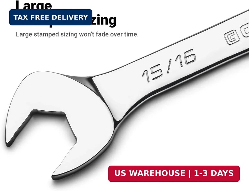Capri Tools 7/8 in. Angle Open End Wrench, 30° and 60° angles, SAE gallery