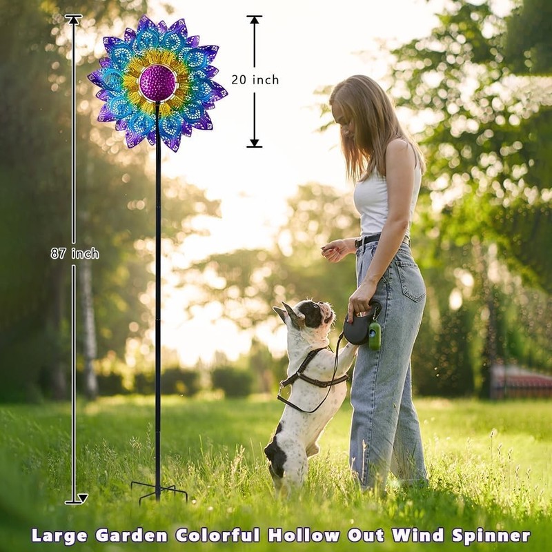 Large Wind Spinner Sculpture Windmill Kinetic Yard Art Patio Lawn Garden Decor gallery