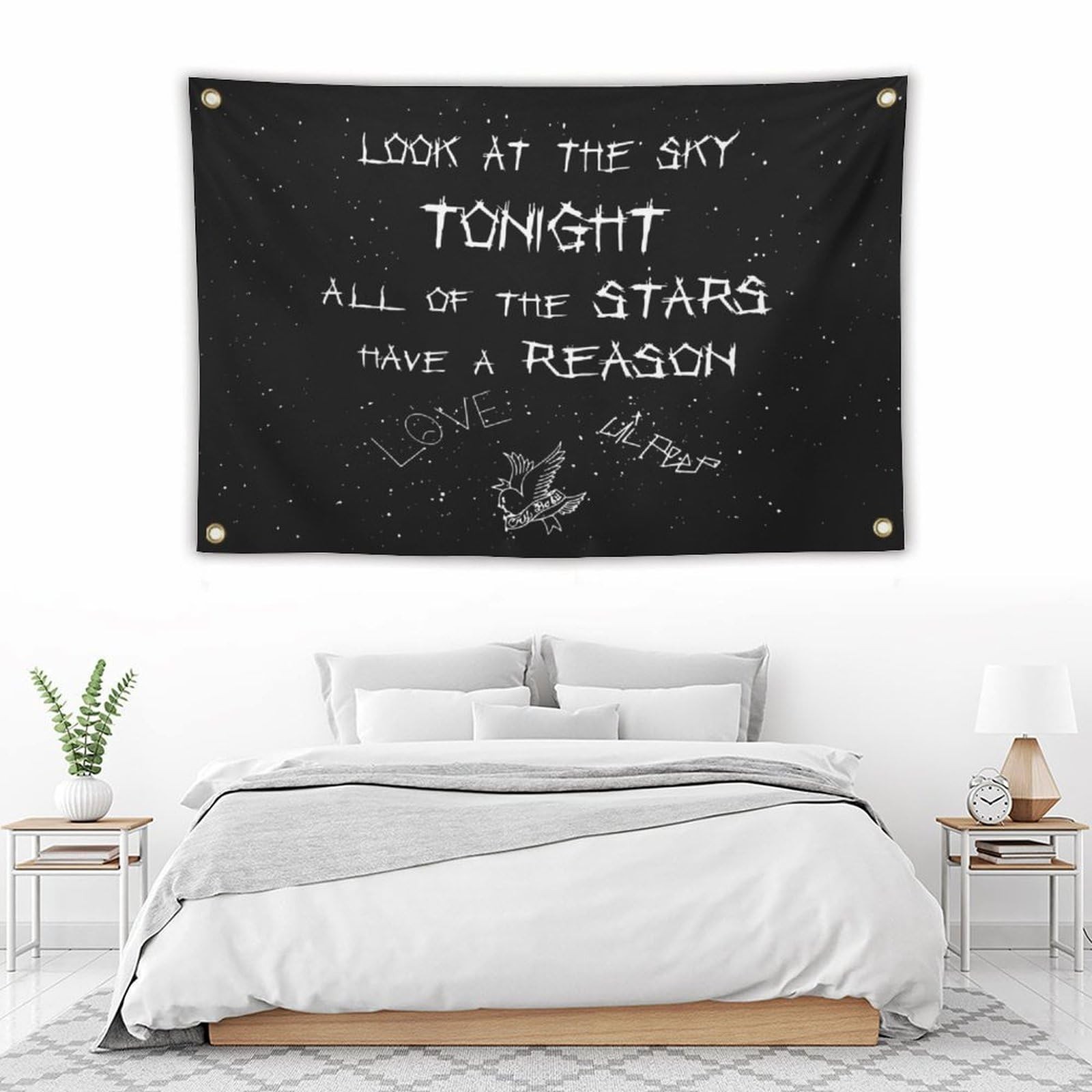 Lil Peep Tapestries Love Rapper Tapestry 3x5 ft Wall 60"L x 36"W, Black gallery