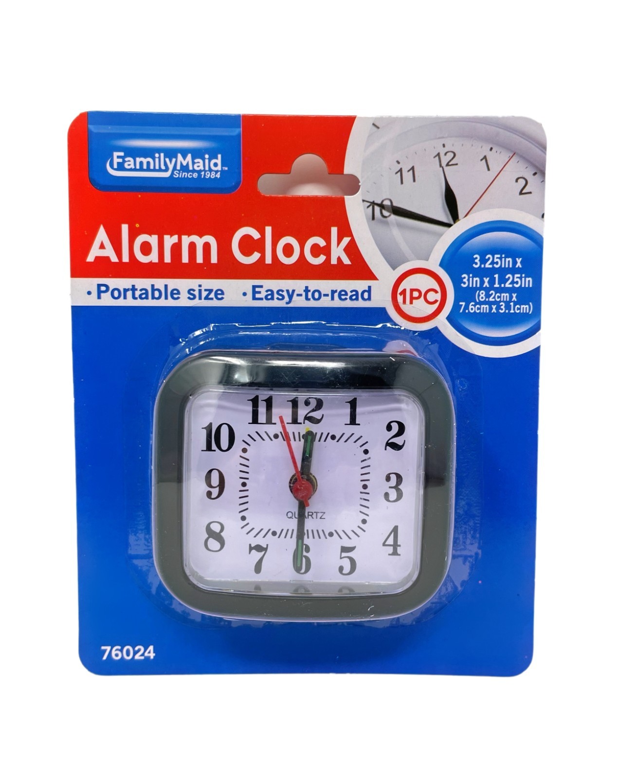 Mini Analog Alarm Clock Portable Cute Square Compact Travel Room Desk Bedside gallery