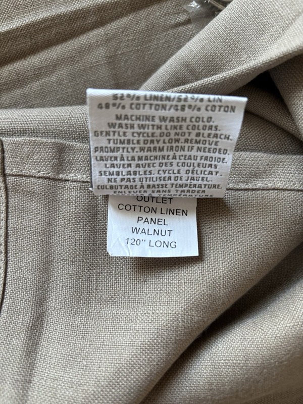 New Restoration Hardware Drape Panel Cotton Linen Walnut 100x120 in. Rod Pocket gallery