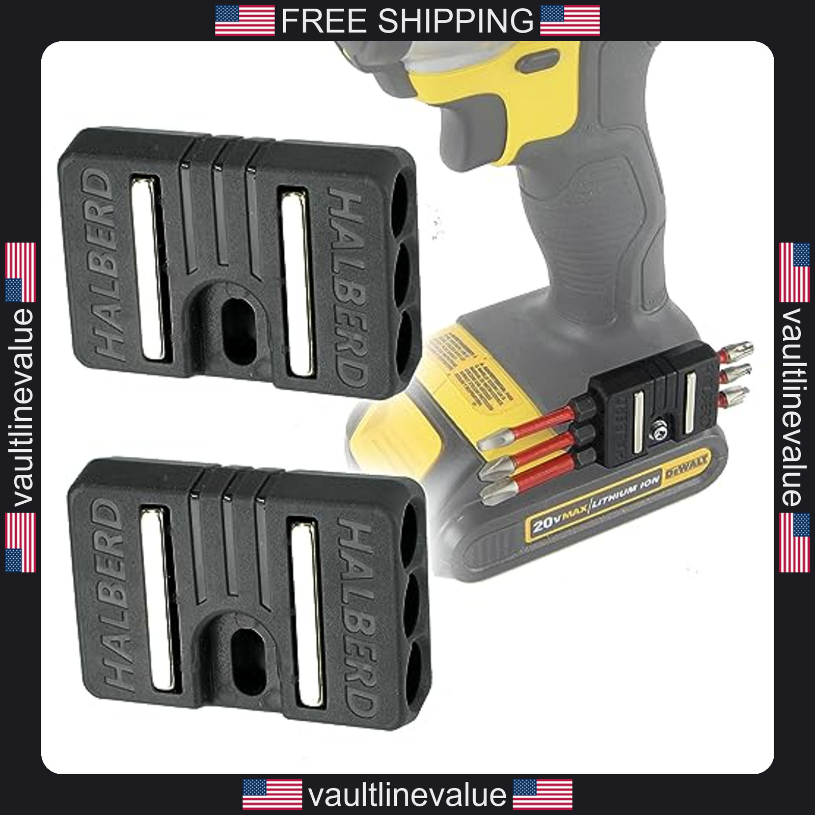 Halberd magnetic bit holder 2 pack universal fit belt clip for Milwaukee DeWalt gallery