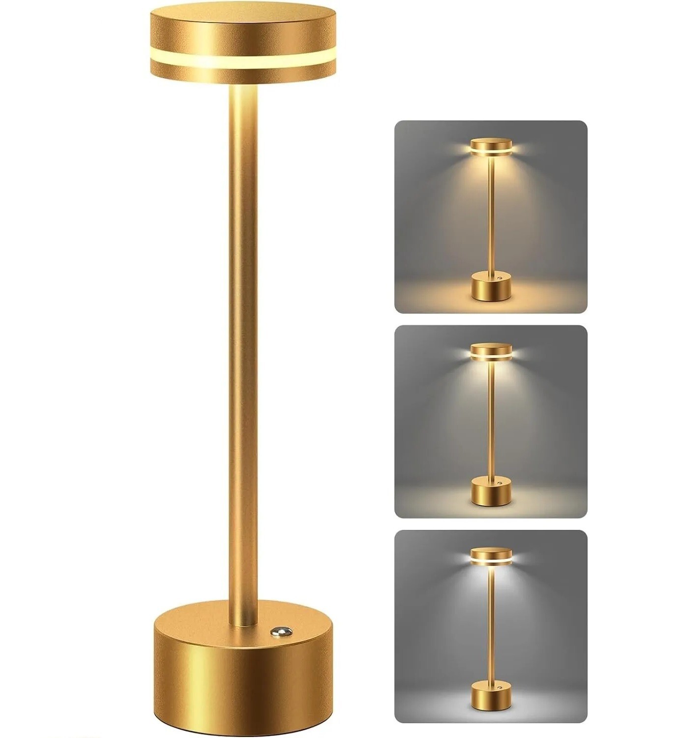 Cordless Table Lamp Portable Battery Powered LED Desk Lamps USB Rechargeable US gallery