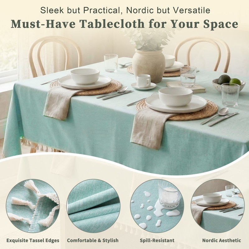 Camping Party Kitchen Dining Table Covers 70.87 x 55.12" Light Green gallery