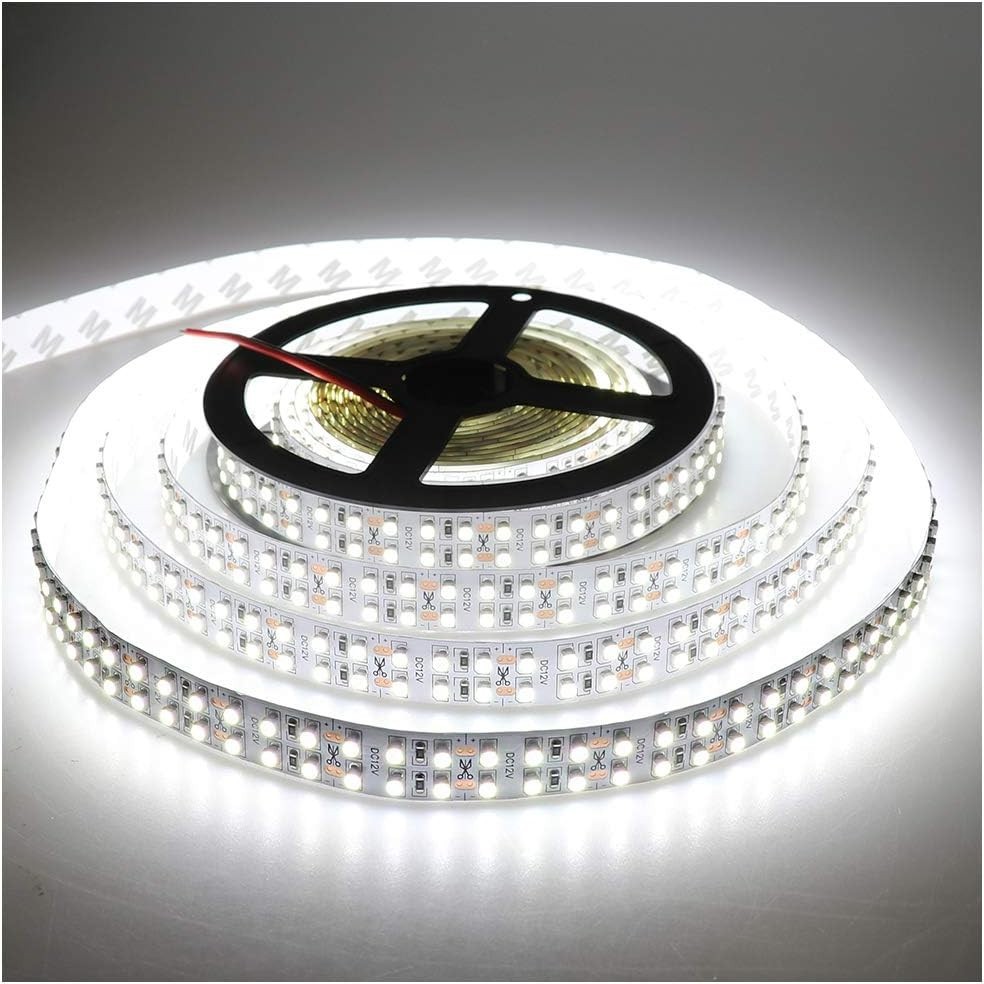 3528 SMD Cold White 6000K LED Strip Lights DC 12V Double Row 1200LEDs Flexibl... gallery