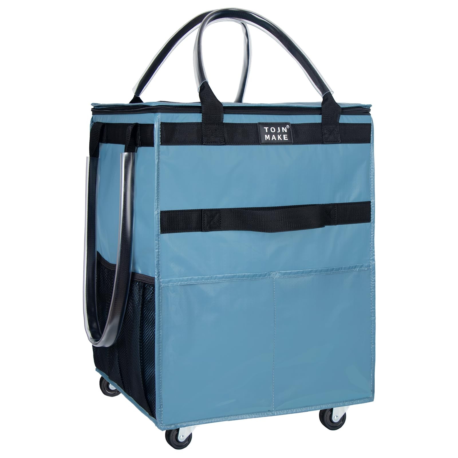 Reusable Grocery Bag On Wheels, Shopping Trolley, Rolling Tote with 8 Pockets... gallery