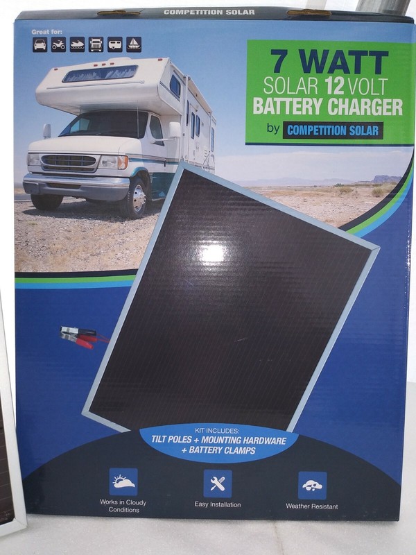 3- Competition 7-Watt Amorphous Solar 12volt Power Battery Charger new 41007 gallery