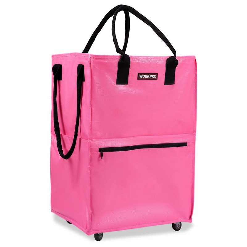 WORKPRO Medium Reusable Grocery Bag on 4 Wheel Heavy Duty Rolling Shopping Tote gallery