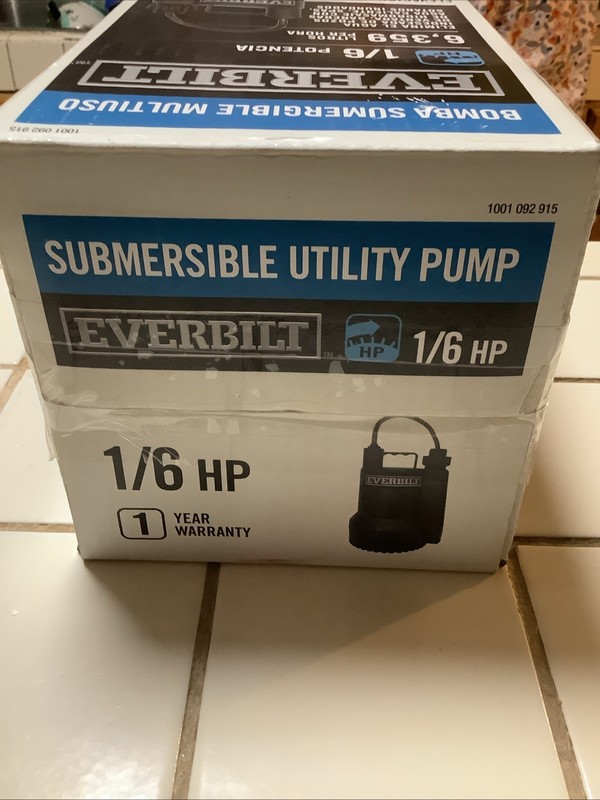 Everbilt Plastic Submersible Utility Sump Pump 1680 GPH SUP54-HD 1/6 HP NEW gallery