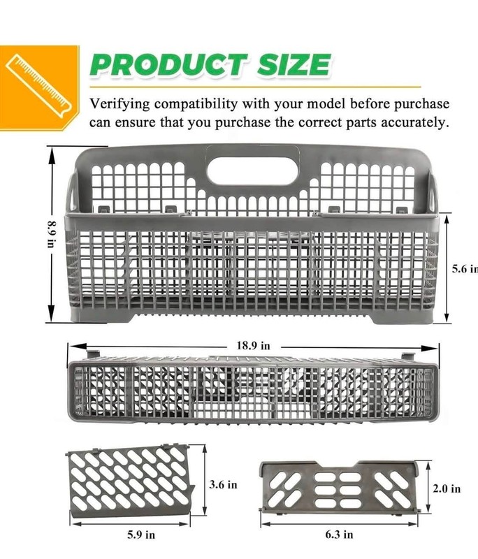 8531233 Silverware Basket Compatible with Whirlpool Kenmore Dishwasher gallery