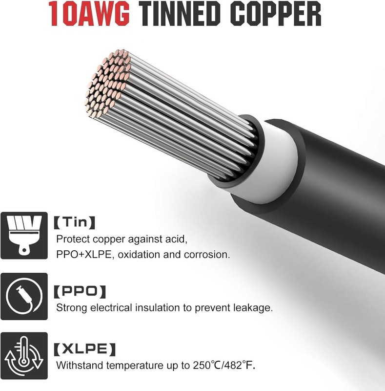 Universal Compatible 10AWG Solar Extension Cable 30A - Plug and Play Reliability gallery