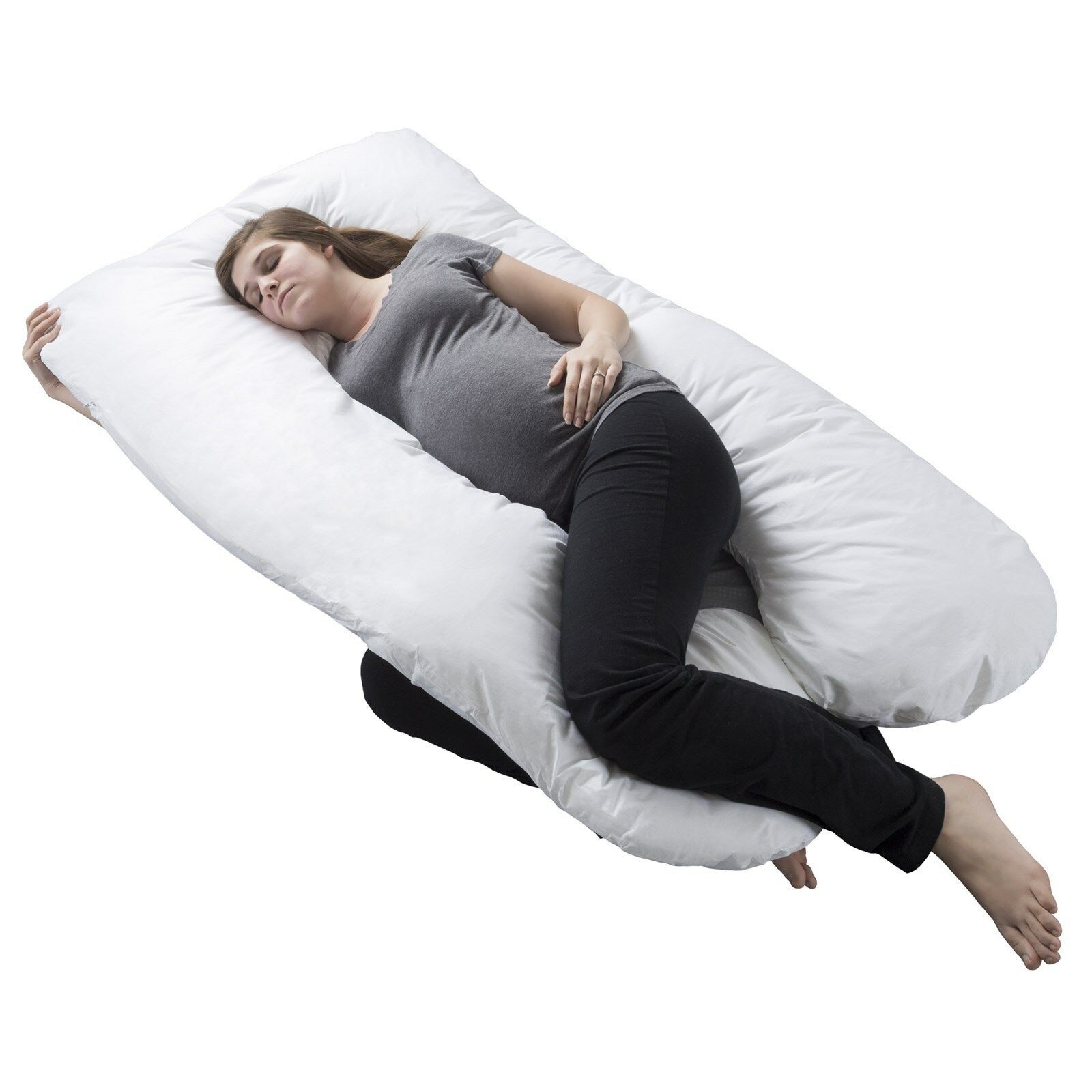 Full Body Maternity Contoured U Body Pillow Pregnancy Acid Reflux Cover gallery