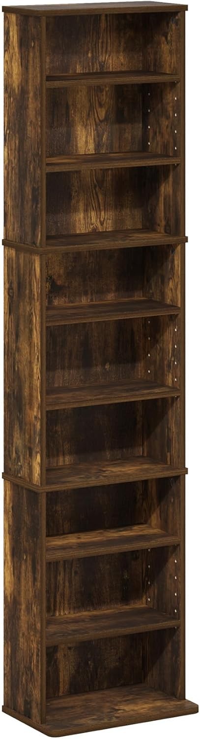 9-Shelf Media Storage Tower Rack Adjustable Shelves DVD CD Organizer gallery