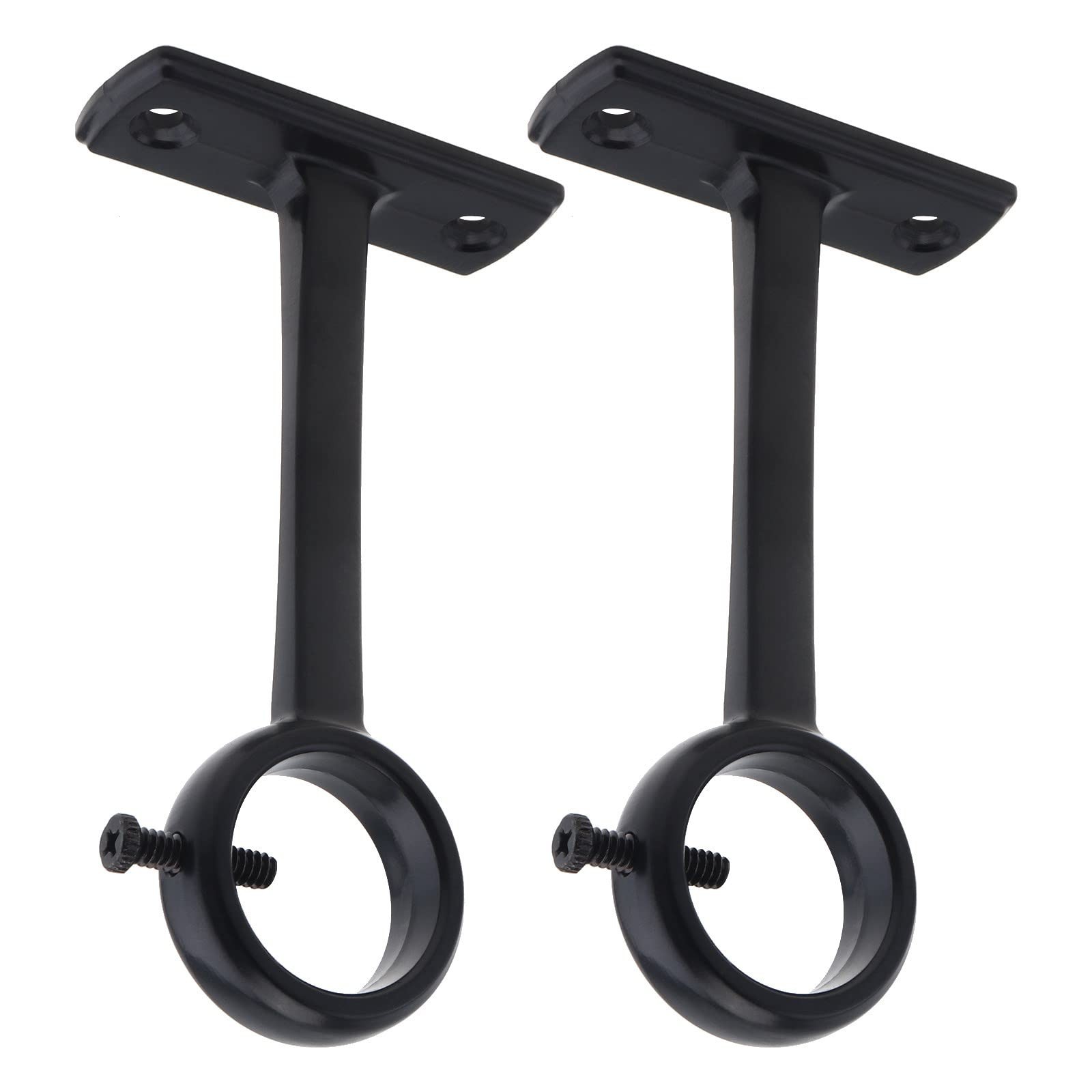 Ceiling-Mount Curtain Rod Brackets, Heavy Duty Ceiling and Wall Curtain Black gallery
