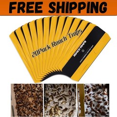 20 Pack Roach Traps – Indoor Glue Traps, Child & Pet Safe, Long-Lasting Bait New