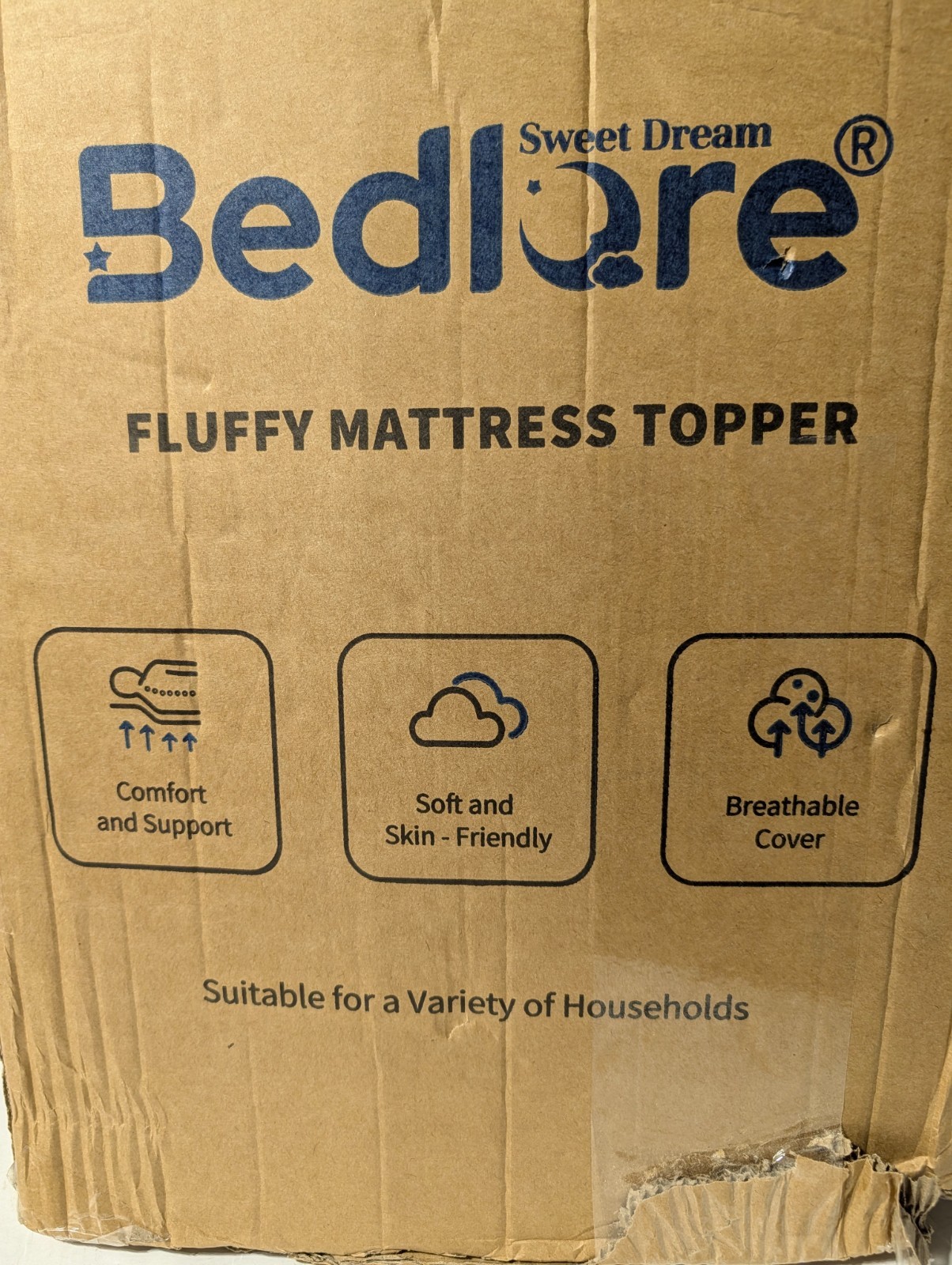 Bedlore Fluffy Mattress Topper King White Soft Breathable Cover Adults Bedding gallery