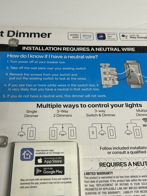 Feit Electric Smart Dimmer 2-Pack, Requires Neutral Wire, Works with WiFi Alexa. gallery