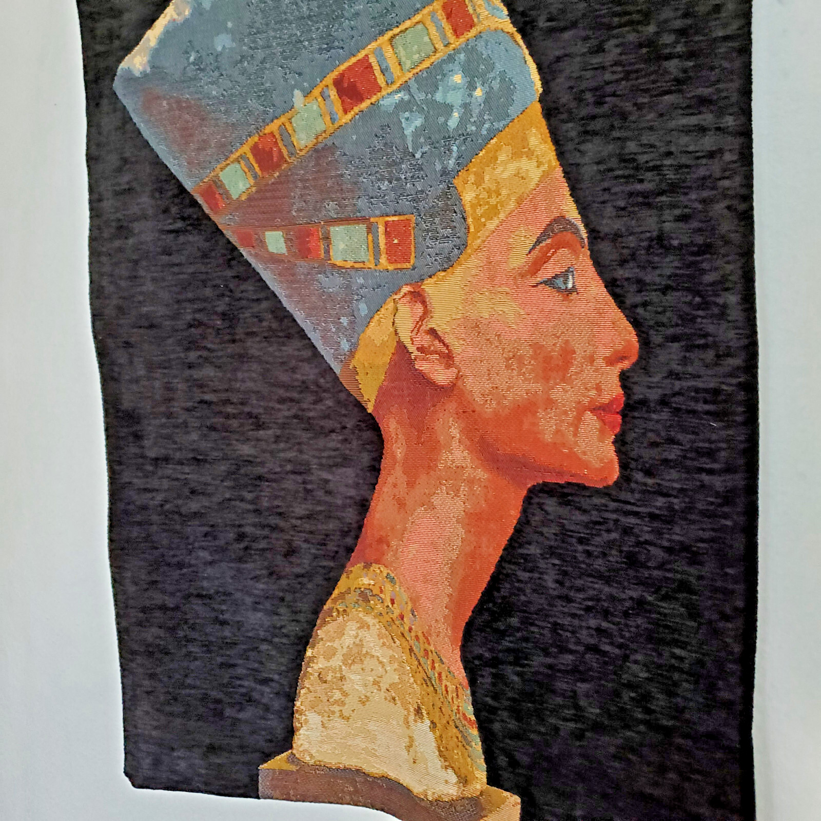 Queen Nefertiti Tapestry Wall Hanging Madrid Oriental Weavers Egypt 34x23" Rare gallery