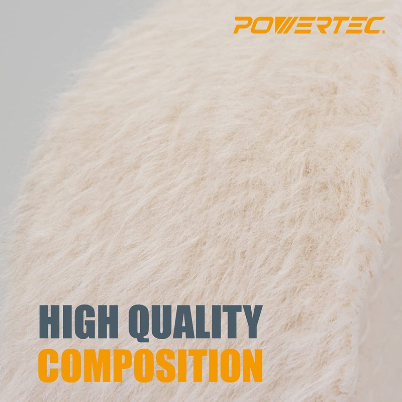 POWERTEC 6 Inch Buffing & Polishing Wheels (80 Ply) 2 Pack, Extra 6 inch gallery