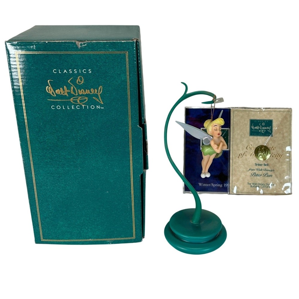 Walt Disney Classics Collection Tinker Bell Ornament 1996 Peter Pan Certificate