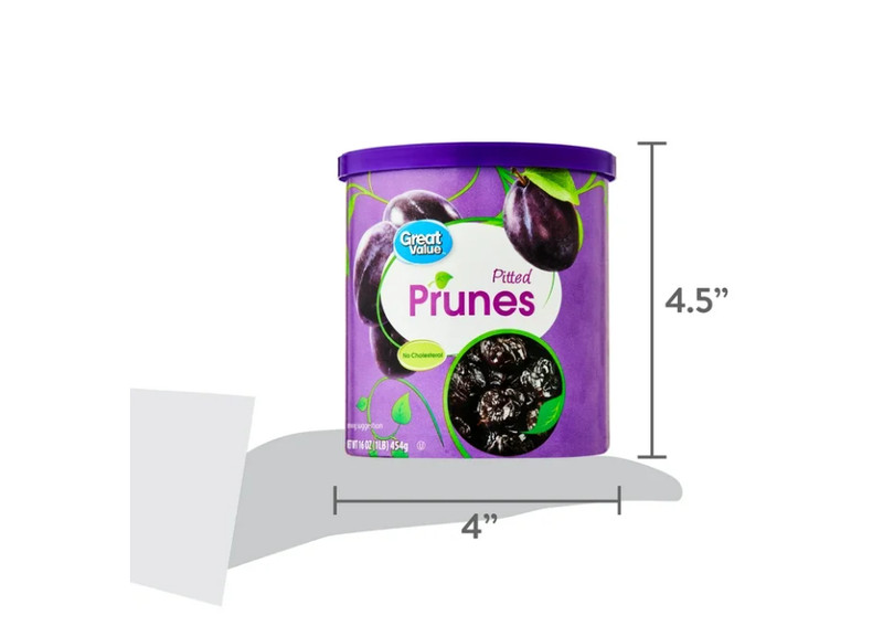 Great Value Unsweetened Pitted Prunes Canister, 16 oz gallery