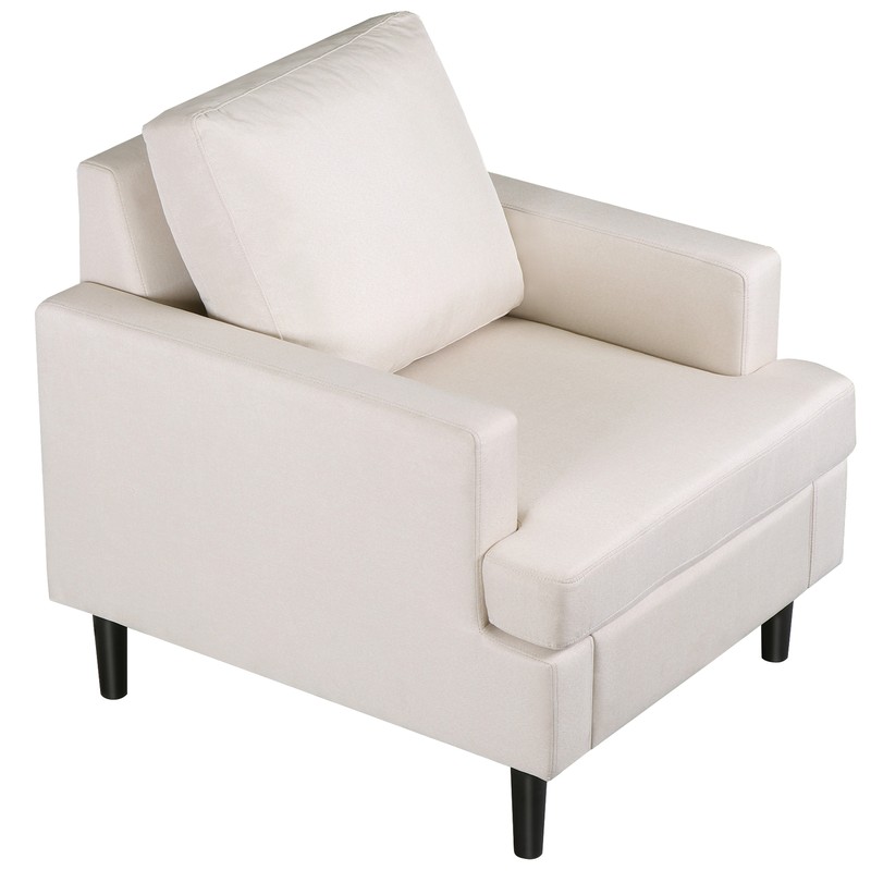Timeless Charm Single Sofa Chair Soft Breathable Linen Fabric Foam Backrest gallery