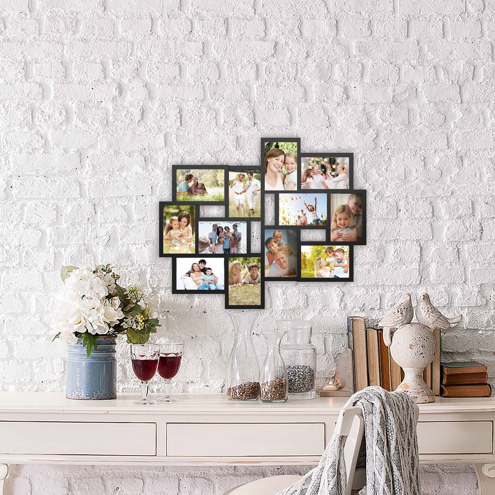 Lavish Home Photo Frame Collage for Twelve 4x6-inch Pictures (Black) gallery