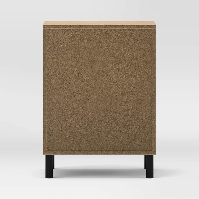 Mixed Materials Nightstand Updated Base Natural Wood - Room Essentials gallery