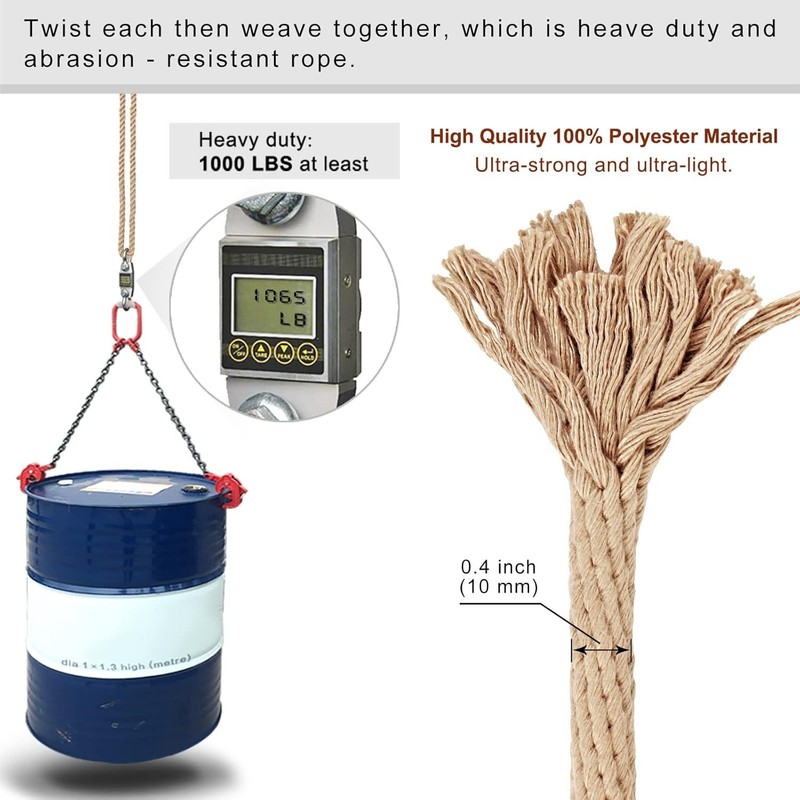 Adjustable Tree Swing Rope Kit - Polyester Straps for 1000 lbs Support gallery