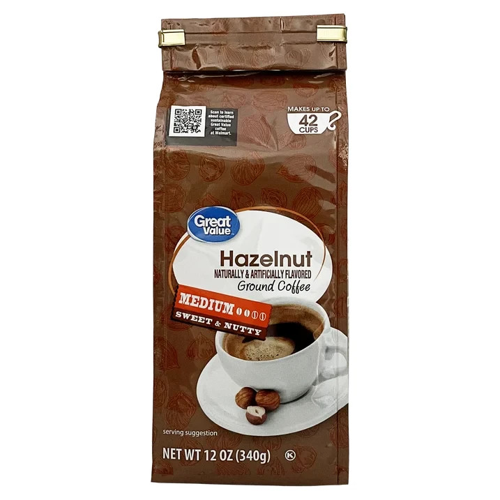 Great Value Hazelnut Medium Roast Ground Coffee, 12 oz Bag gallery