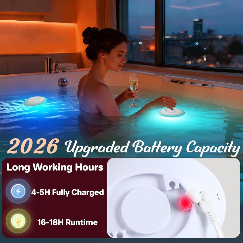 Pool Lights for above Ground Pools, Upgraded Rechargeable Dynamic Lighting Ingro gallery