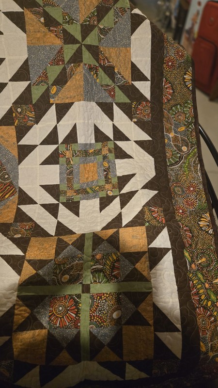 Handmade Patchwork grannycore cottagecore Geometric Cotton 72 x 72 in full size gallery