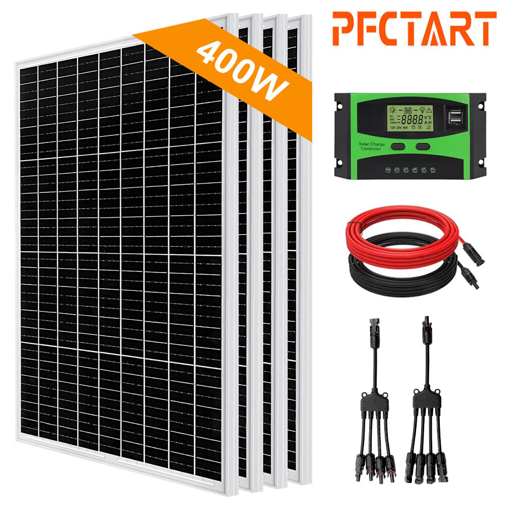 400W Solar Panel Kit Monocrystalline 12V Solar Panels Camp RV Caravan Boat Car gallery