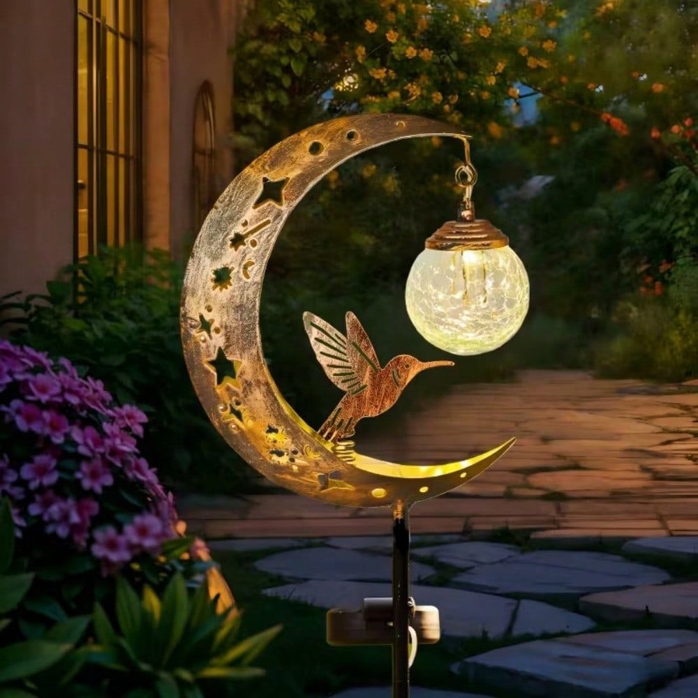 Solar Hummingbird Moon Garden Statue LED Lights Stake Outdoor Patio Lawn Decor gallery