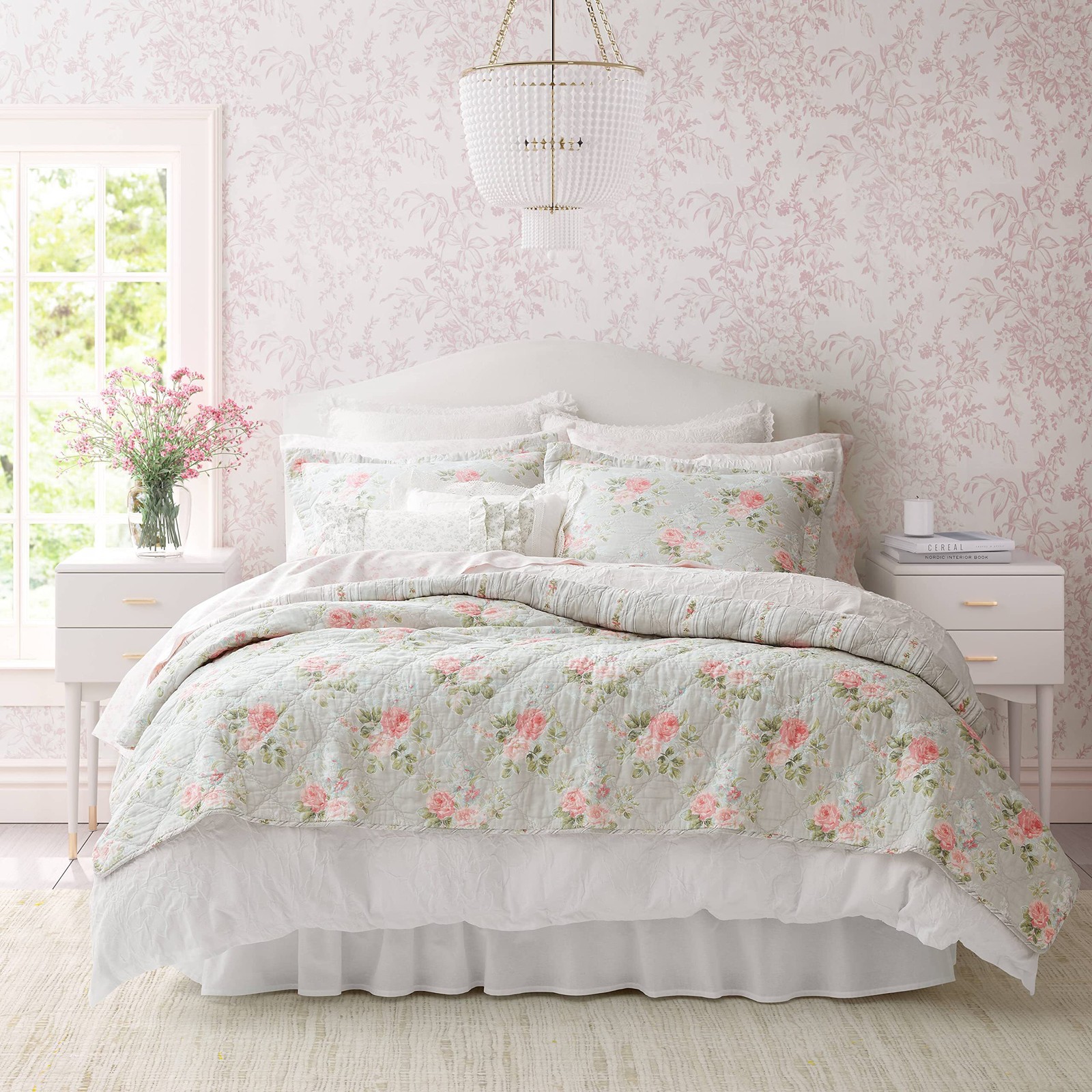 Laura Ashley- King Quilt Set, Reversible Cotton Bedding with Matching Sham(s), L gallery