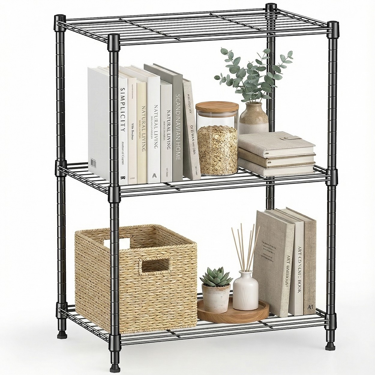M MZG ,Storage Shelving 3-Shelf Wire Shelving Unit Metal Wire Shelves Storage gallery