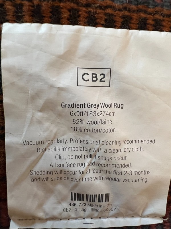 CB2 Crate & Barrel Gradient Grey Wool Rug 6'x9' gallery