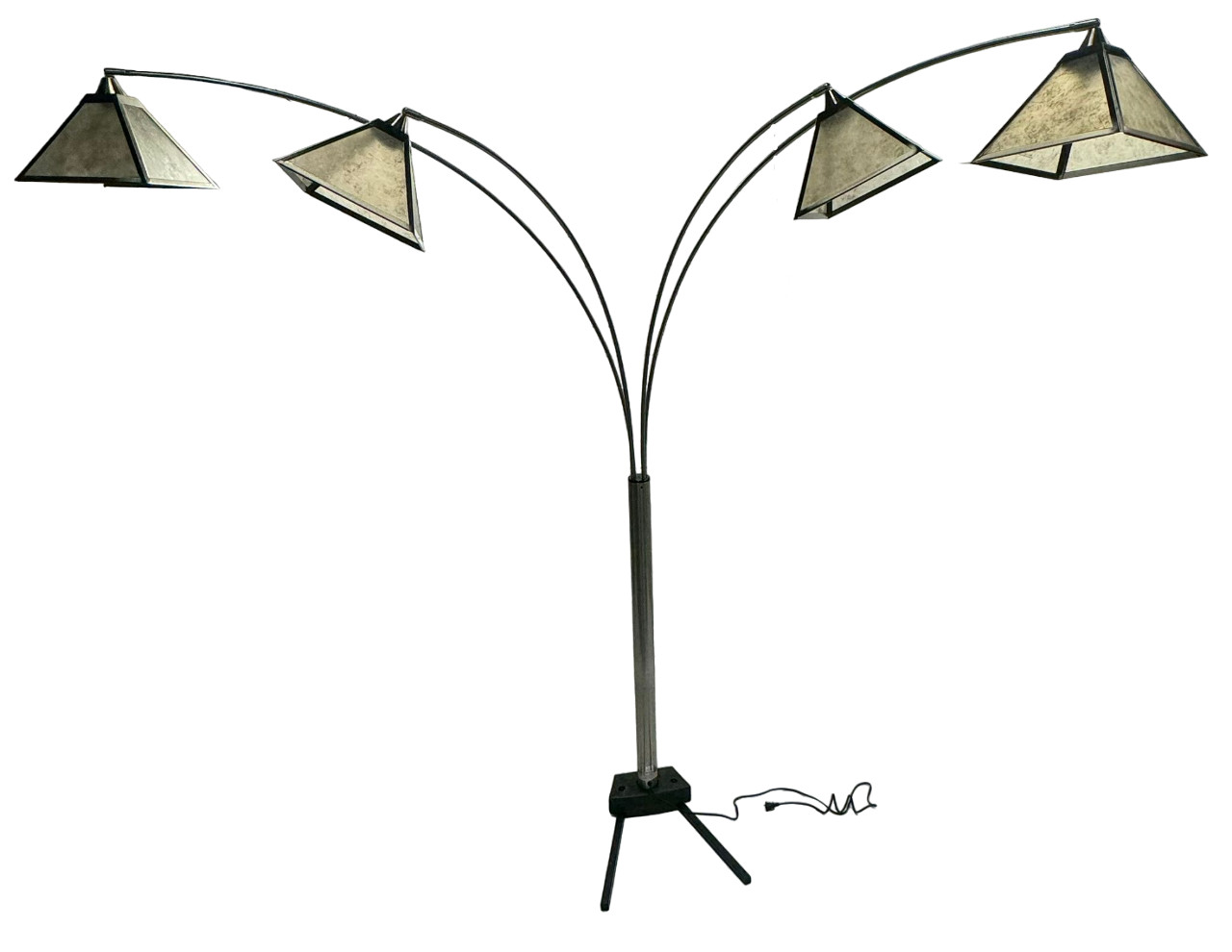 Limelight 75 in Pyramid Shade 4-Light and Arm Freestanding Arc Floor Lamp,Black gallery