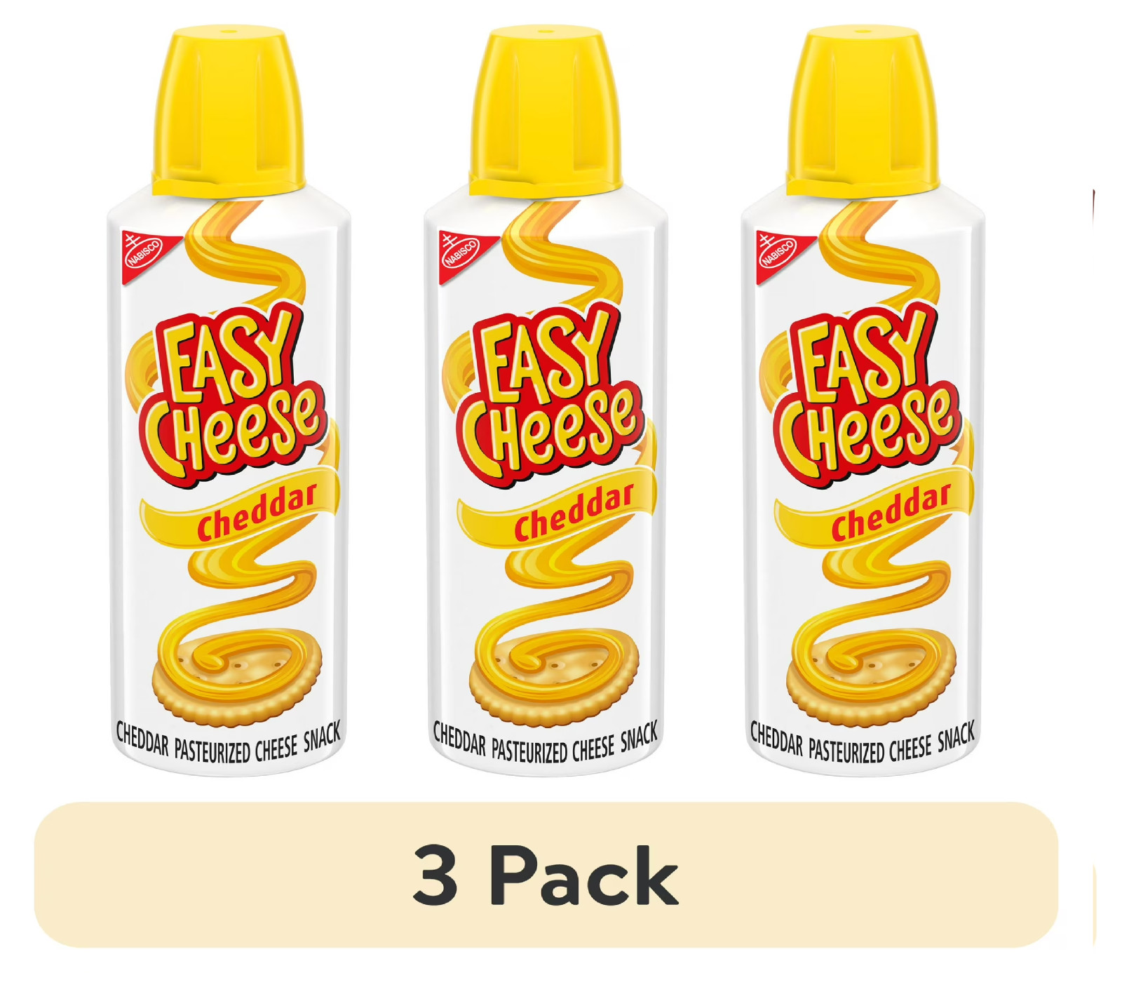 (3 pack) Easy Cheese Cheddar Cheese Snack, 8 oz gallery