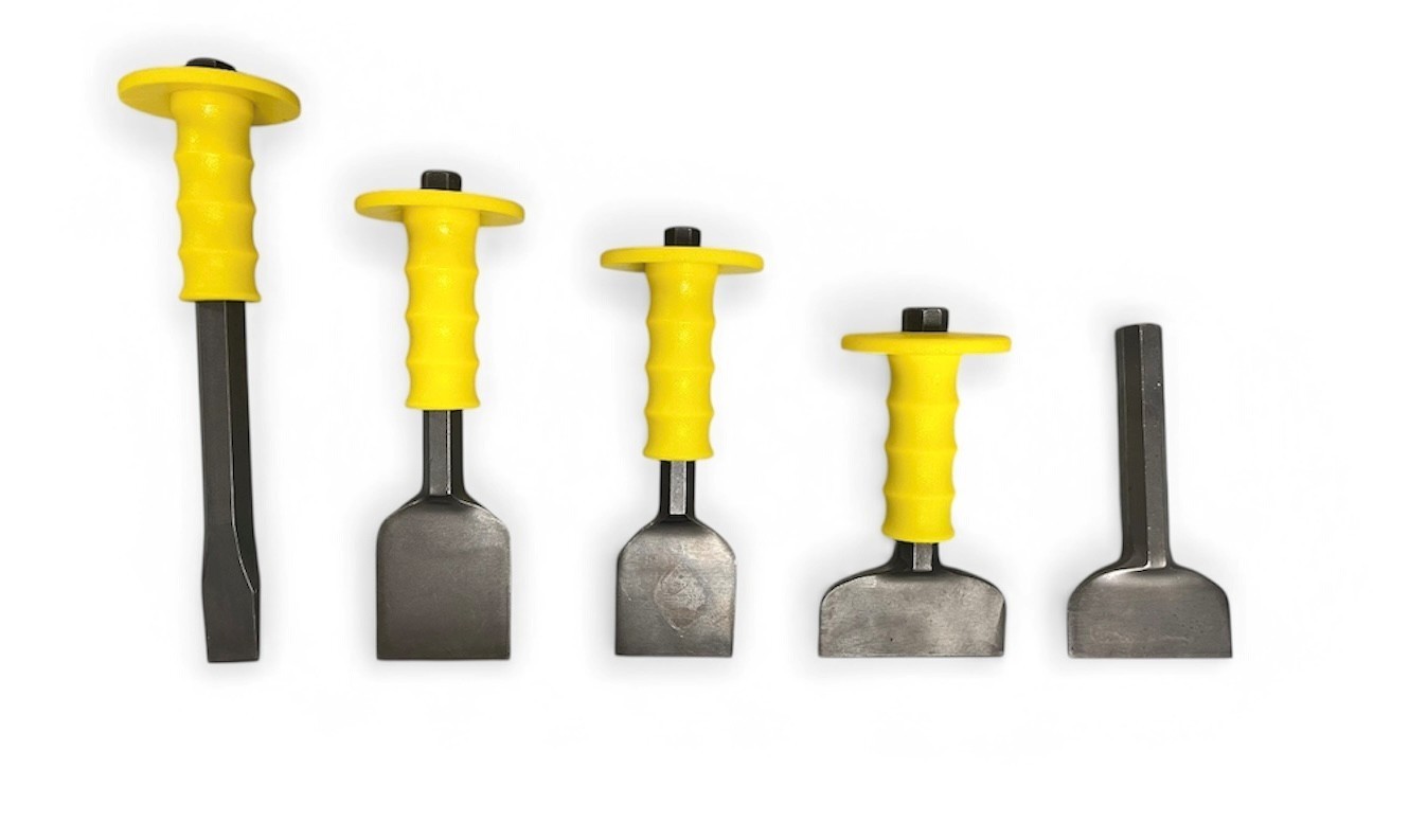 5pc Masonry Chisel Set w/ Guards Floor Brick Cold Chisels Heavy Duty gallery