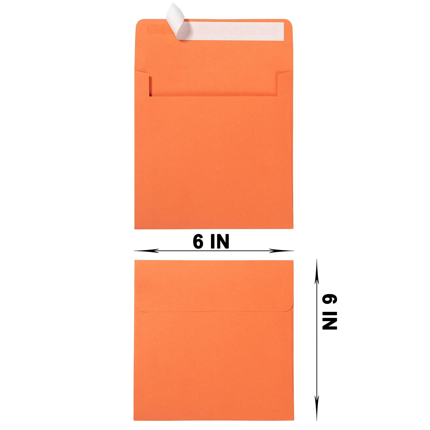 50 Pack Colorful 6 x 6 Envelopes Square Self One Size, gallery