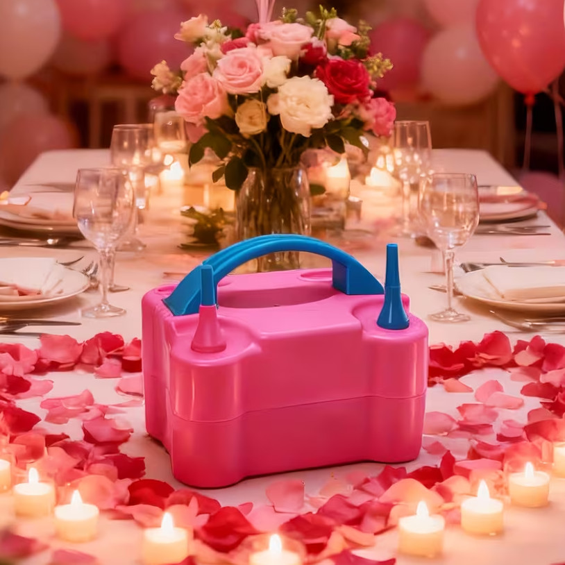 Portable Double Electric Balloon Air Pump Inflator 110V Blower Party Free Ship gallery