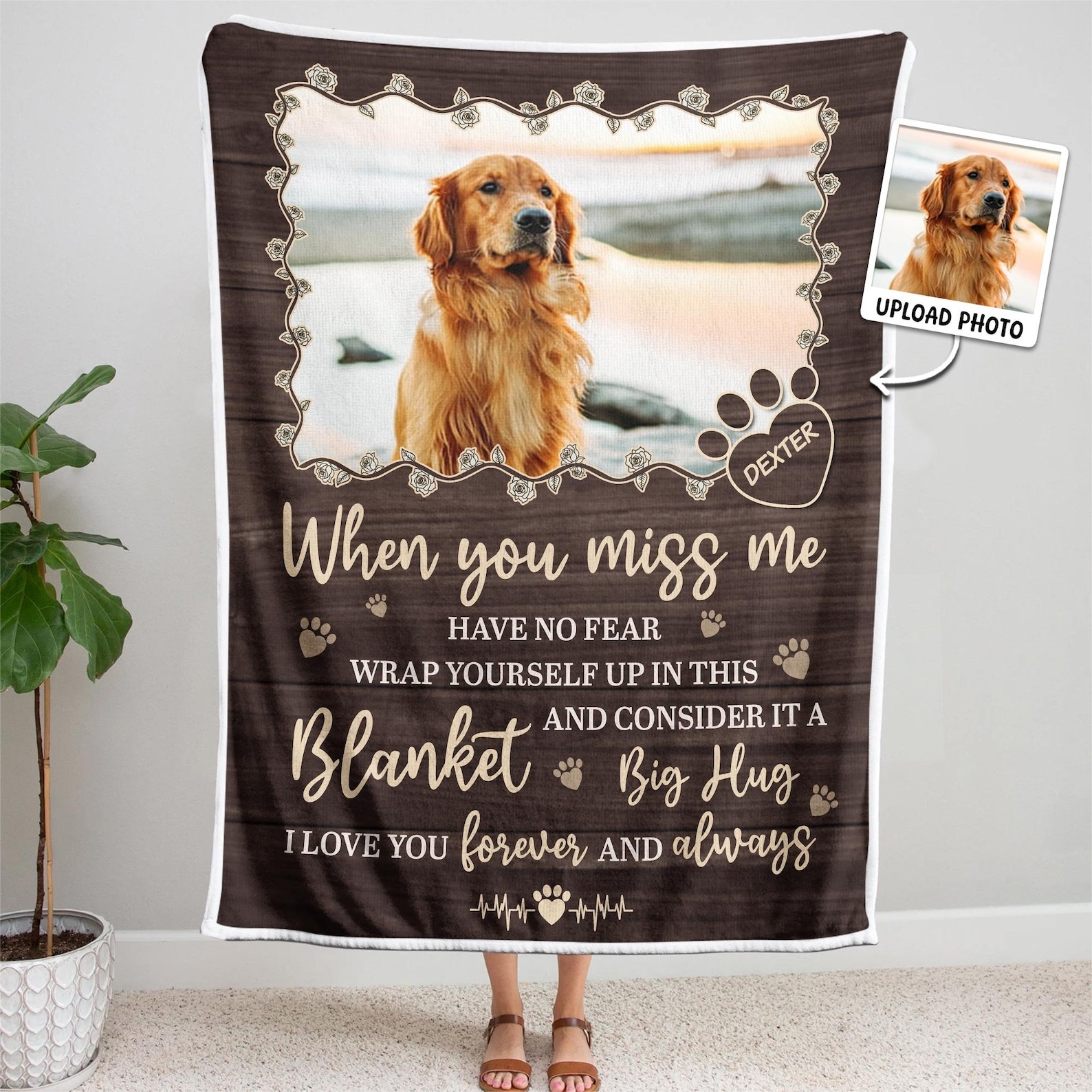 Personalized Pet Memorial Blanket – Custom Dog & Cat Loving Memory Photo Blanket gallery