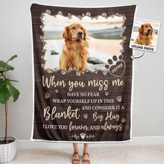 Personalized Pet Memorial Blanket – Custom Dog & Cat Loving Memory Photo Blanket