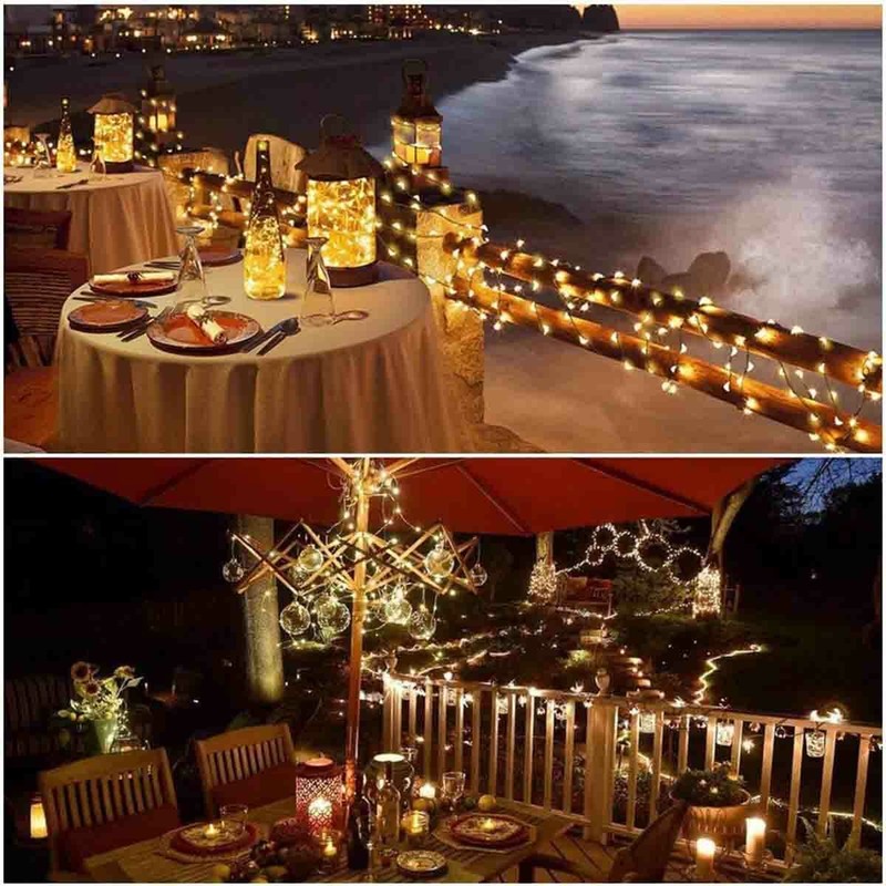 8 Modes 39Ft LED Copper Wire String Fairy Light Strip Lamp Xmas Party Waterproof gallery